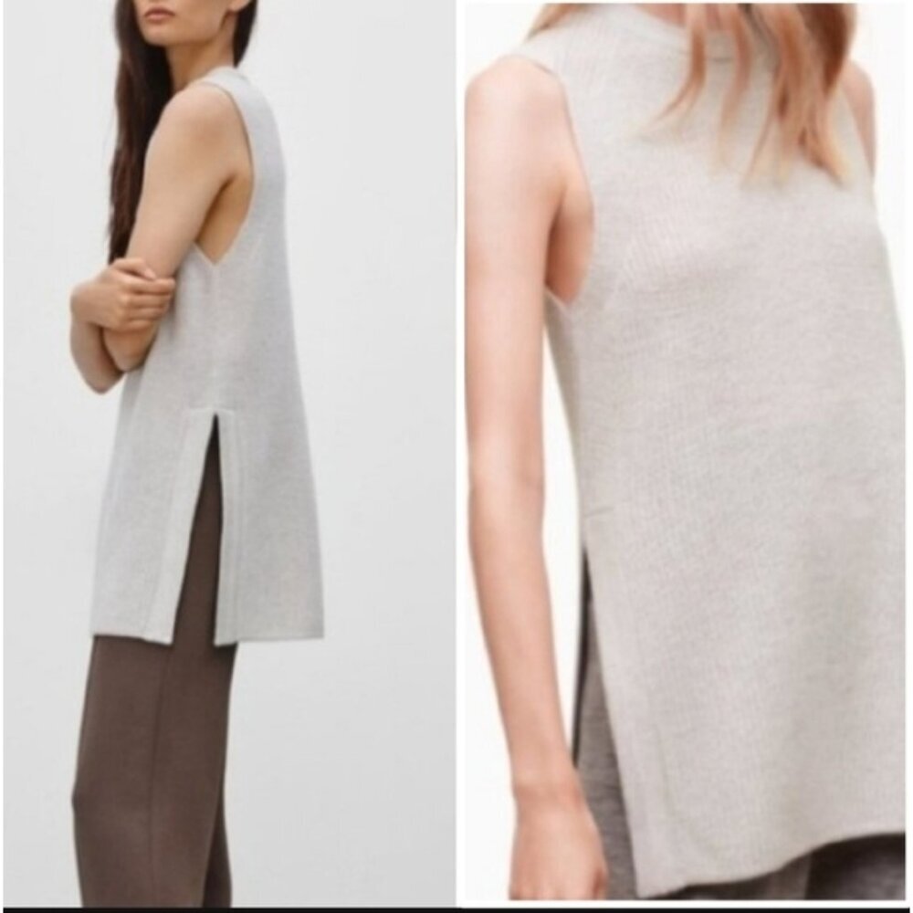 Aritzia Wilfred Palmieri Sweater Dress Tunic Size Large Grey